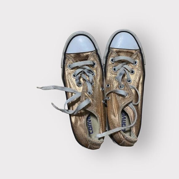 Converse Gold Shoes Size 5 - Picture 1 of 6